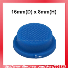 Tampas traseiras de silicone de 16mm (d) x 8mm (h)-azul escuro (10 peças) 2024 - compre barato