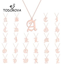 Todorova Capital Initial A-Z 26 Letter Name Necklaces & Pendant Stainless Steel Long Chain Necklace Women Men Jewelry 2024 - buy cheap