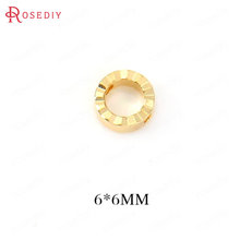 (34671)20pcs 6mm 24k cor dourada bronze círculo redondo conectar amuletos pingentes alta qualidade jóias diy achados acessórios 2024 - compre barato