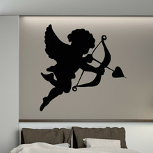 Vinyl Decals Cute Little Cupid Bow Bedroom Decor Art Wall Srickers Mural Design Room Decoration Arrow In Heart Wall Decal B482 2024 - buy cheap