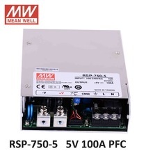 Fuente de alimentación de laboratorio Meanwell RSP-750-5 PFC 5V 100A 500W controlador del interruptor de la fuente de alimentación para tira de LED AC 86-264V a DC 5V 2024 - compra barato