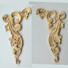 Wood Applique Furniture Miniatures Woodcarving Decal Corner Frame Wall Door Decorative Figurines Vintage Home Decor 2024 - buy cheap