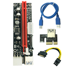 Tarjeta elevadora PCI-E Express de 60cm, adaptador de extensión PCI-E de 1x a 16x USB 3,0 SATA a IDE Molex de 4 pines para minería y minería 2024 - compra barato