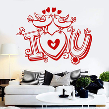 Vinyl Wall Decal I Love You Quote Birds Romantic Room Art Stickers Removable Art Mural For Bedroom Living Room Home Decor L994 2024 - buy cheap