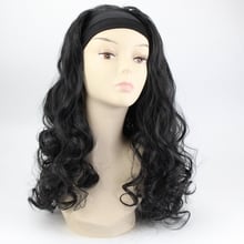 JOY&BEAUTY 8 colors available 20inch Beauty Synthetic Half Wig With Headband Long Curly Full Capless Women Wigs Free Shipping 2024 - buy cheap