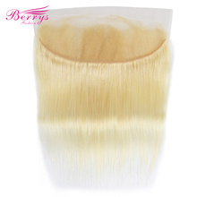 [Berrys Fashion] блонд, кружевной фронтальный 13х4 бразильский прямой цвет 613, человеческие волосы с фронтальным креплением для наращивания волос Remy 2024 - купить недорого