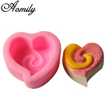 Aomily-Molde de silicona con forma de corazón 3D, molde de silicona para Fondant de Chocolate, molde de jabón de amor con forma de corazón, vela de laboratorio, política artesanal, herramienta Base de formas DIY 2024 - compra barato