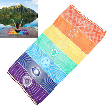 Hot Rainbow Beach Mat Mandala Blanket Wall Hanging Tapestry Stripe Towel Tablecloth Cover Up Bikini Bedspread Throw Yoga Mats 2024 - buy cheap