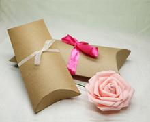 50pcs Brown Candy Packing Box Craft Paper Pillow Box Wedding Favor Gift Boxes Blank Cardboard Present Box 18.5x7.8x3cm/20x10x4cm 2024 - buy cheap