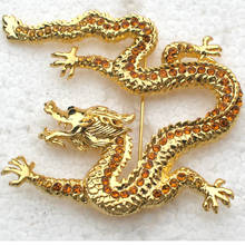 12pcs/lot Wholesale Fashion Brooch Rhinestone Dragon Pin brooches C101343 2024 - buy cheap