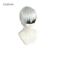 ccutoo 12" Silver White Short Synthetic Hair NieR:Automata 9S YoRHa No. 9 Type S Wistalia Cosplay Costume Wig Heat Resistance 2024 - buy cheap