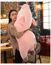 Nuevo estilo encantador cerdo de peluche de juguete Rosa propenso enorme 120cm algodón suave cerdo muñeca almohada grande regalo de Navidad b0010 2024 - compra barato