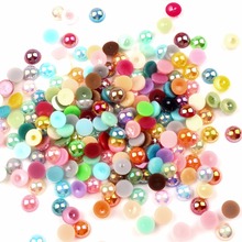 500pcs 8mm Mixed AB Color Half Round Pearl Beads Craft FlatBack  Cabochon Embellishments For Scrapbooking DIY Accessories 2024 - buy cheap
