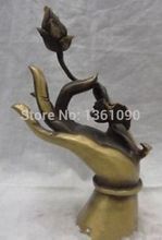 8" China Pure Bronze Buddhism Sculpture Tibetan Lotus Buddha Hand  Statue 2024 - buy cheap