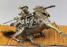 Estatua de bronce chino, accesorio raro, fino, de Guan gongo y caballo, Colección China, envío gratis 2024 - compra barato