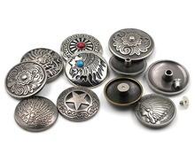 Metal Buttons Snap Button Silver  Nail Rivet With Bead Decoration for Leathercraft Bag Snap Fastener Leather Sewing wallet acces 2024 - buy cheap