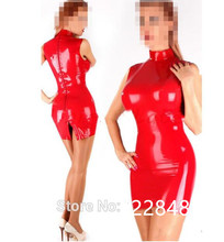 Free shipping !!! Red Latex Dress Sexy Women Summer Rubber Dress Party Latex dress 2024 - buy cheap