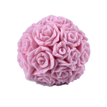 Silicone Soap Candle Mold 3D Rose Ball Shape DIY Handmade Resin Craft Mould 2024 - buy cheap