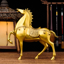 GOOD Business Efficacious Money Drawing Talisman Good luck Success -Home office FENG SHUI TANG Royal GOLD copper horse statue 2024 - buy cheap