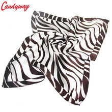 Bufanda de seda de colores, pañuelo de cebra de 50cm, banda de silenciador, Cuadrado de cara pequeña, b296 2024 - compra barato