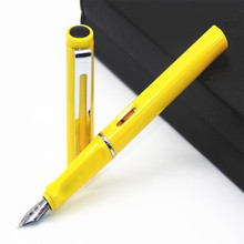 JINHAO 599 Yellow  Student Quadrilateral Calligraphy Medium Nib Fountain Pen New 2024 - buy cheap