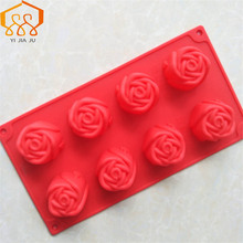 8 Even Stereo Rose Silicone Cake Mold Jelly Pudding Mold Aroma Plaster Mould Non Stick Tray Bakeware Baking Tools 2024 - buy cheap