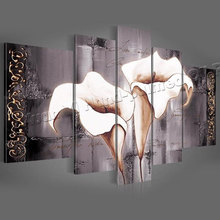 High Quality Hand Painted 5 Panels Wall Art Home Decorative Flower Oil painting On Canvas Abstract Painting Canvas Picture 2024 - buy cheap