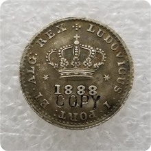 1888 PORTUGAL 50 REIS copia de moneda monedas conmemorativas-monedas réplica Medallas de monedas coleccionables 2024 - compra barato