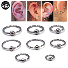2PCS G23 Solid Titanium Captive Bead Ring Ear Hoop Nose Ring Ear Tragus Cartilalge Piercing Labret Lip Ring Nipple Shield Ring 2024 - buy cheap