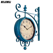 Watch Double Sided Wall Clock Wrought Iron Wall Clock Reloj De Pared Digital Clocks Relogio De Parede Horloge Murale Saat Klok 2024 - buy cheap
