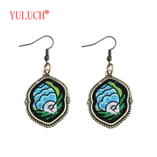 YULUCH-pendientes Vintage de aleación de zinc y bronce para mujer, aretes con incrustaciones de peces bordados, colgante para figura, accesorios de joyería, regalos, 2018 2024 - compra barato