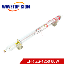 Wavetopsign-tubo de laser co2 efr, tubo de vidro com co2, comprimento de 80w, 1250mm x 80mm, para uso em máquina de gravação e corte a laser 2024 - compre barato