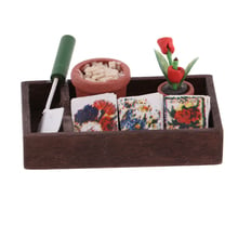 Conjunto de caixa de jardinagem para casa de bonecas, 1/12 graus, miniatura, para decoração de casas de bonecas, acessórios de decoração 2024 - compre barato