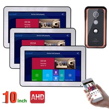 10 inch 3 Monitors Wired Wifi Video Door Phone Doorbell Intercom System with AHD 720P Wired IR-CUT Camera Night Vision 2024 - buy cheap