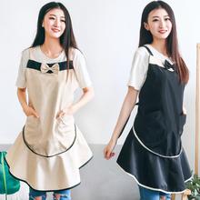 Mulheres Jardineiro de Trabalho Avental Avental Arco-nó Vestido de Poliéster Blusa Japonês Adulto Baking Cozinhar Cozinha Avental Bolsos Duplos 2024 - compre barato