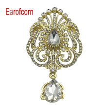 Earofcorn  2 Color Luxury Crystal Crown Brooches Fashion Rhinestone Brooches Male Female Clothing Accessories 2024 - buy cheap