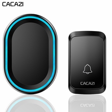 CACAZI Wireless Intelligent Doorbell Waterproof LED night light 300M Remote Home cordless bell US EU Plug 1 Button 1 2 Receiver 2024 - buy cheap
