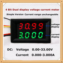 RD simple version 4 bit DC 0-33V/3A  Dual LED Display 0.28 Digital Ammeter Voltmeter voltage current meter  [4pcs/lot] 2024 - buy cheap