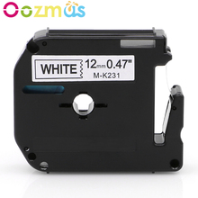 Criador de etiquetas p-touch mk231, 1 pacote com fitas de 12mm para impressora de etiqueta compatível com brother cotonete preto no branco 2024 - compre barato