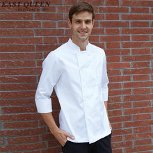 Chaqueta de chef para hombre, uniforme de chef, hotel, restaurante, manga larga, color blanco, KK351 2024 - compra barato