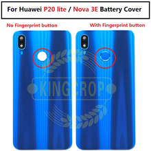 Cubierta trasera de cristal para batería de Huawei Nova 3e, carcasa para puerta trasera, repuesto para Huawei P20 Lite, con botón de huella dactilar 2024 - compra barato