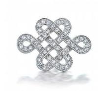 Vintage Style Rhodium Silver Tone Clear Rhinestone Crystal Diamante Knot Brooch Pins 2024 - buy cheap