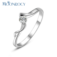 MOONROCY-Anillo de cristal de circonia cúbica para mujer, joyería de compromiso, anillo de cristal austríaco, boda, envío gratuito 2024 - compra barato