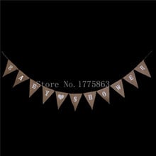 Decoration BABY SHOWER Hessian Burlap Jute Bunting Banners Party Decoration 11 Flags  AA7939 2024 - buy cheap