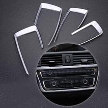 4pcs Car Styling Center Console Dashboard Frame Cover Trim Silver Chrome for BMW 4 3 Series GT F30 2013-2016 2024 - buy cheap