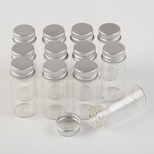 22*50*13mm 10ml Mini Glass Bottles With Metal Cap Empty Small Wishing Bottle Glass Vials Jars 100pcslot 2024 - buy cheap