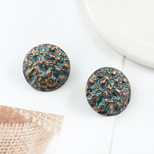 Retro Round Stud Earrings Irregular Totem Cellular Wave Personality National Wind Earrings Bohemian Trend Ocean Vacation Jewelry 2024 - buy cheap