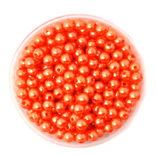 Cuentas sueltas de plástico redondas para pulsera DIY, perlas de imitación de Color ABS, naranja y rojo, tamaño a elegir, 4/6/8/10mm 2024 - compra barato