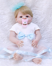 Полностью силиконовые куклы Новорожденные, 23 дюйма, игрушки, реалистичные виниловые куклы Новорожденные, для купания принцессы, детские игрушки 2024 - купить недорого