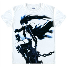Camiseta de verano de alta calidad con estampado de Anime para hombre, camiseta negra de Rock Shooter Mato Kuroi 2024 - compra barato
